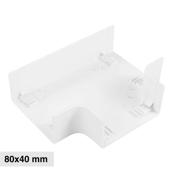 Elmark Angolo a T per Canaline Passacavi 80x40 in Plastica Bianca Elmark Angolo a T per Canaline Passacavi 80x40 in Plastica Bianca
