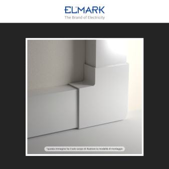 Elmark Angolo a L per Canaline Passacavi 80x40 in Plastica Bianca