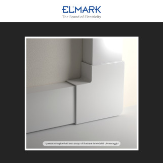 Elmark Angolo a L per Canaline Passacavi 80x40 in Plastica Bianca