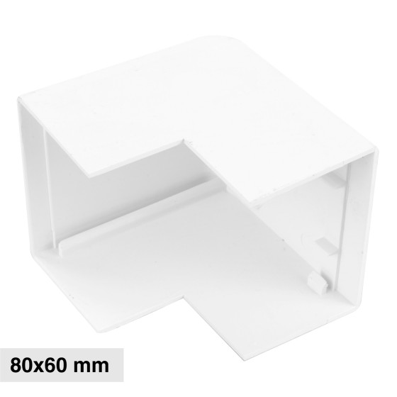 Elmark Angolo Esterno per Canaline Passacavi 80x60 in Plastica Bianca Elmark Angolo Esterno per Canaline Passacavi 80x60 in Plastica Bianca