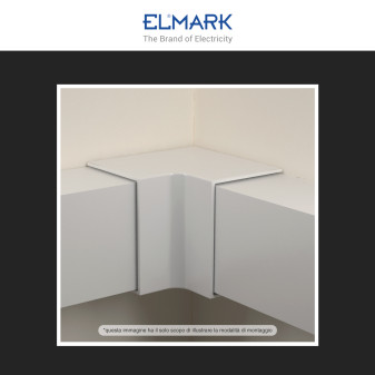 Elmark Angolo Interno per Canaline Passacavi 80x60 in Plastica Bianca