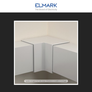 Elmark Angolo Interno per Canaline Passacavi 80x60 in Plastica Bianca