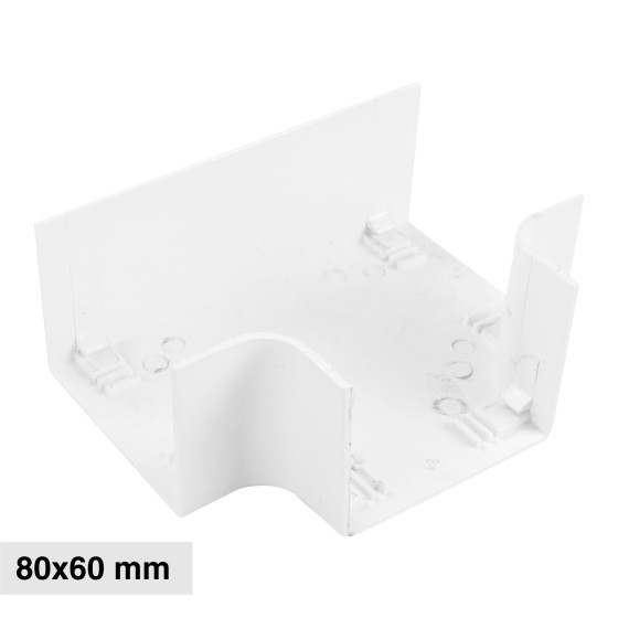 Elmark Angolo a T per Canaline Passacavi 80x60 in Plastica Bianca Elmark Angolo a T per Canaline Passacavi 80x60 in Plastica Bianca