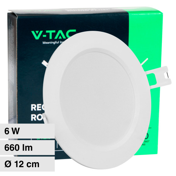 VT-61006 Mini Pannello LED Rotondo Slim 6W SMD da Incasso V-Tac VT-61006 Mini Pannello LED Rotondo Slim 6W SMD da Incasso V-Tac