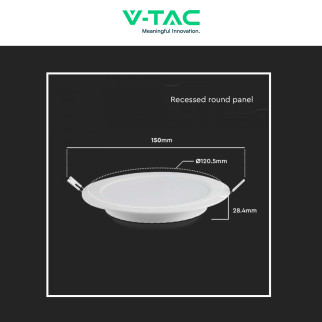 VT-61006 Mini Pannello LED Rotondo Slim 6W SMD da Incasso V-Tac