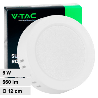 V-Tac VT-60006 Pannello LED Rotondo 6W SMD da Parete con Driver - SKU 7870 /...