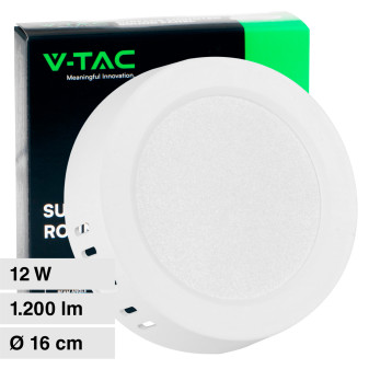 V-Tac VT-60012 Pannello LED Rotondo 12W SMD da Parete con Driver - SKU 7873 /...