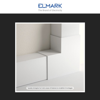 Elmark Angolo a L per Canaline Passacavi 40x25 in Plastica Bianca