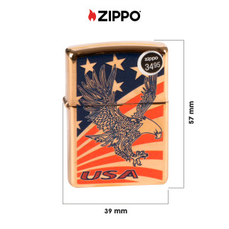 Accendino Zippo mod. 254B Eagle USA Ricaricabile Antivento