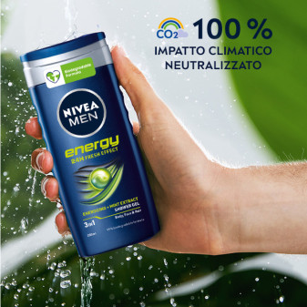 Energy Shower Gel 3in1 Uomo per Corpo Capelli Viso 250ml Nivea Men
