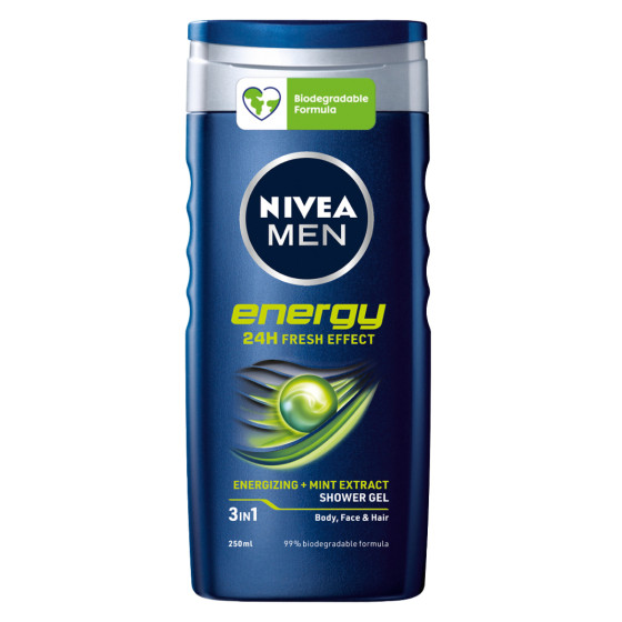 Energy Shower Gel 3in1 Uomo per Corpo Capelli Viso 250ml Nivea Men Energy Shower Gel 3in1 Uomo per Corpo Capelli Viso 250ml Nivea Men
