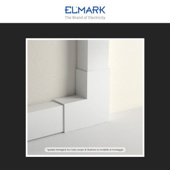 Elmark Angolo a L per Canaline Passacavi 25x16 in Plastica Bianca