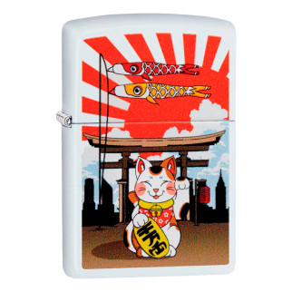 Accendino Zippo mod. 214 Lucky Cat Design Ricaricabile Antivento