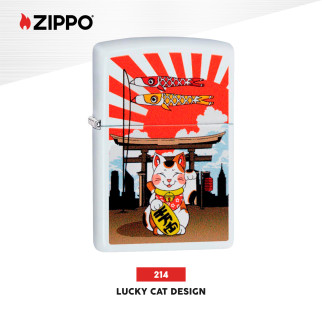 Accendino Zippo mod. 214 Lucky Cat Design Ricaricabile Antivento