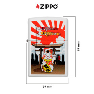 Accendino Zippo mod. 214 Lucky Cat Design Ricaricabile Antivento