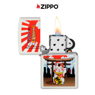Accendino Zippo mod. 214 Lucky Cat Design Ricaricabile Antivento