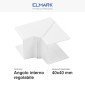 Immagine 2 - Elmark Angolo Interno Regolabile per 2 Canaline Passacavi 40x40 in Plastica Bianca - mod. 56240402