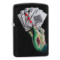 Zippo Accendino a Benzina Ricaricabile ed Antivento con Fantasia Dead Man&#039;s Hand Design - mod. 218 [TERMINATO]