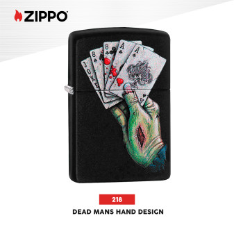 Accendino Zippo mod. 218 Dead Man's Hand Design Ricaricabile Antivento
