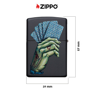 Accendino Zippo mod. 218 Dead Man's Hand Design Ricaricabile Antivento