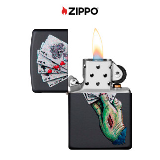 Accendino Zippo mod. 218 Dead Man's Hand Design Ricaricabile Antivento