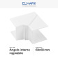 Immagine 2 - Elmark Angolo Interno Regolabile per 2 Canaline Passacavi 60x60 in Plastica Bianca - mod. 56260602
