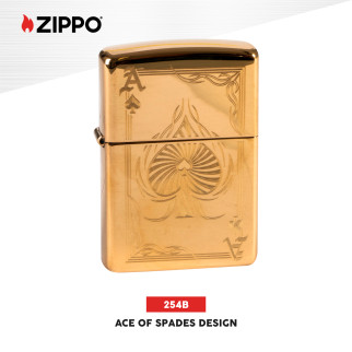 Accendino Zippo mod. 254B Ace of Spades Design Ricaricabile Antivento