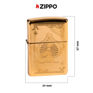 Accendino Zippo mod. 254B Ace of Spades Design Ricaricabile Antivento