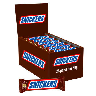 Snickers Snack con Arachidi Tostate e Caramella Mou Ricoperto di Cioccolata...