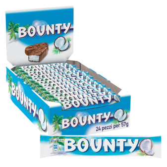 Bounty Snack con Cocco Ricoperto di Cioccolata al Latte - Box con 24 Barrette...