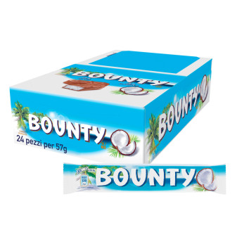 Snack al Cocco Ricoperto di Cioccolata Bounty 24x 57g