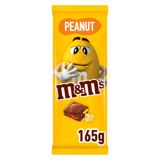 M&M's Peanut Tavoletta di Cioccolato al Latte con Confetti alle Arachidi - Barretta da 165g