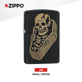 Accendino Zippo mod. 218 Skull Coffin Ricaricabile Antivento