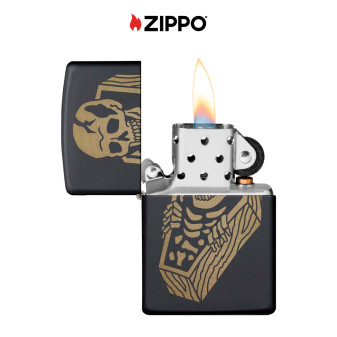 Accendino Zippo mod. 218 Skull Coffin Ricaricabile Antivento