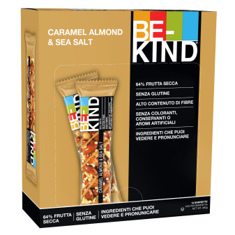 Be-Kind Snack al Caramello con Frutta Secca e Sale Marino - Confezione con 12...