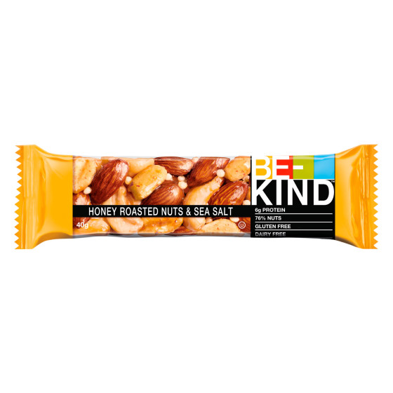 Honey Roasted Nuts & Sea Salt Barretta 40g Be-Kind Honey Roasted Nuts & Sea Salt Barretta 40g Be-Kind