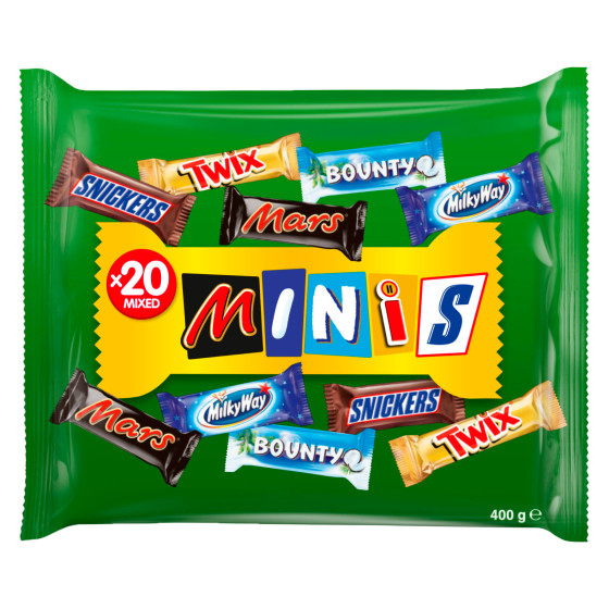 Snack Misti Mars Snickers Twix Bounty MilkyWay 400g Minis Mixed Snack Misti Mars Snickers Twix Bounty MilkyWay 400g Minis Mixed