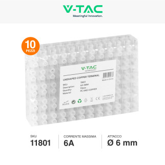 Morsettiera da 12 Connettori per Cavi Elettrici 6A da 6mm V-Tac