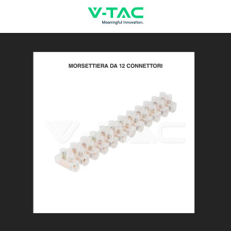 Morsettiera da 12 Connettori per Cavi Elettrici 6A da 6mm V-Tac