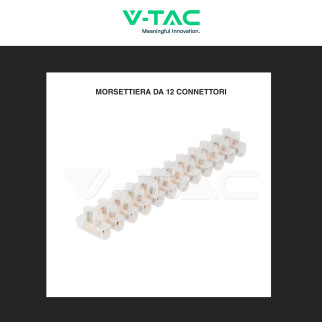 Morsettiera da 12 Connettori per Cavi Elettrici 6A da 6mm V-Tac