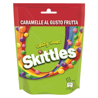 Skittles Crazy Sours Caramelle Colorate alla Frutta dal Gusto Aspro -...