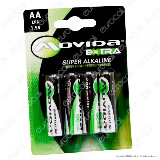 Movida Extra Super Alkaline Stilo AA - Blister 4 Batterie Movida Extra Super Alkaline Stilo AA - Blister 4 Batterie