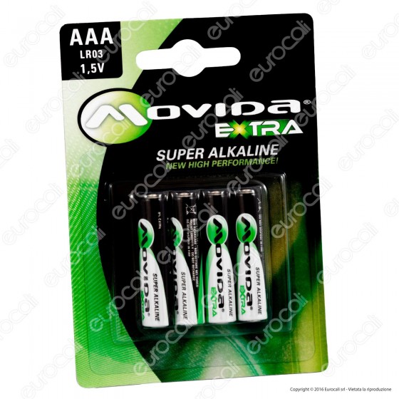 Movida Extra Super Alkaline Ministilo AAA - Blister 4 Batterie Movida Extra Super Alkaline Ministilo AAA - Blister 4 Batterie