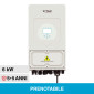 V-Tac Inverter Fotovoltaico Monofase Ibrido On-Grid / Off-Grid 6kW IP65 con Display Touch LCD Certificato CEI 0-21 - SKU 11529