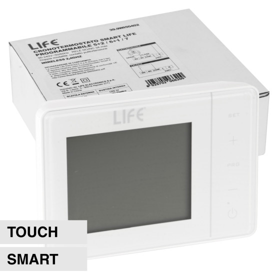Cronotermostato Smart Programmabile Touch Colore Bianco Life Cronotermostato Smart Programmabile Touch Colore Bianco Life