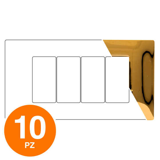MAPAM Placca Tecnopolimero GEM 4P Oro Lucido - Confezione 10pz - mod. 6004-05 - Compatibile con Vimar PLANA MAPAM Placca Tecnopolimero GEM 4P Oro Lucido - Confezione 10pz - mod. 6004-05 - Compatibile con Vimar PLANA
