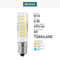 Immagine 5 - Imperia Lampadina LED E14 5W Tubolare T16 Trasparente SMD - mod. 211441 / 211458 / 211465