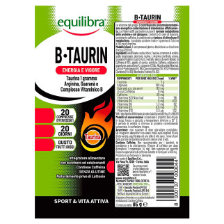 Equilibra Integratore per lo Sport B-Taurin Tono ed Energia