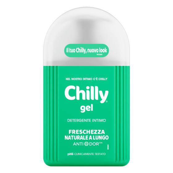 Chilly Gel Detergente Intimo Formula Fresca pH 5 con Mentolo e Molecola Antiodore - Flacone da 300ml
