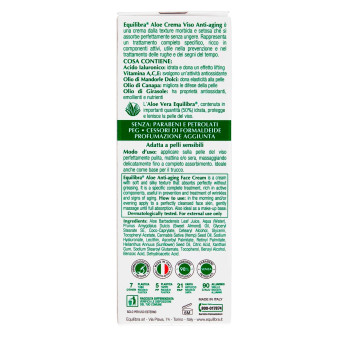 Aloe Crema Viso Anti-Aging Sensitive con Acido Ialuronico Equilibra